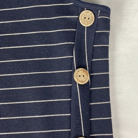 Tribal Femme Navy Blue and Tan Striped Maxi Dress - Picture 4 of 9